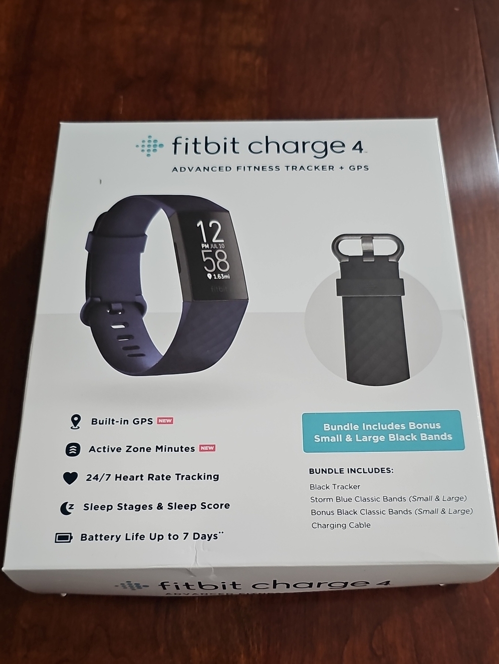 fitbit Charge 4 Fitness Tracker - Storm Blue & Black Bands